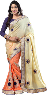 

Ishin Solid Fashion Georgette Saree(Orange)
