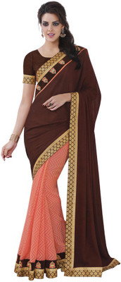 

Desi Butik Embellished Fashion Satin, Georgette Saree(Red, Pink), Pink;red
