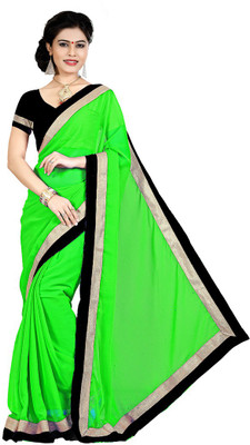 

Party Wear Dresses Solid Fashion Chiffon Saree(Green)