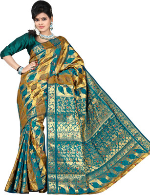 

Mimosa Self Design Kanjivaram Silk Saree(Multicolor), Sapphire