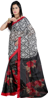 

Anushree Saree Self Design Bhagalpuri Khadi Saree(Multicolor), Black