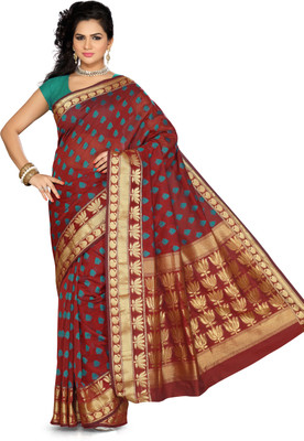 

Ishin Printed Fashion Silk Saree(Maroon)