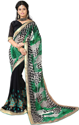 

Lovelylook Embroidered Daily Wear Georgette Saree(Pack of 2, Black, Multicolor)
