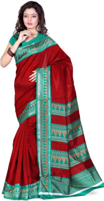 

Cenizas Printed Fashion Art Silk Saree(Multicolor), Red
