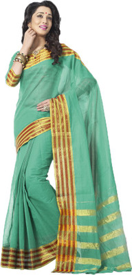 

Urban Vastra Solid Fashion Cotton Saree(Green)