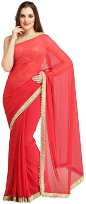 

Lime Embellished Fashion Georgette Saree(Red)