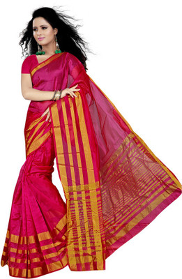 

Party Wear Dresses Printed Fashion Art Silk Saree(Pink)