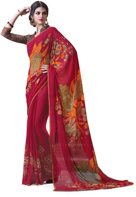

RIDHAM SAREES Floral Print Daily Wear Georgette Saree(Multicolor)