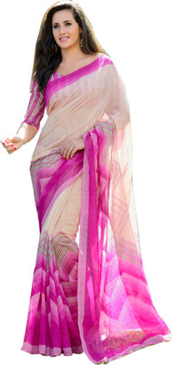 

Helixenterprise Printed Fashion Handloom Cotton Saree(Pink)
