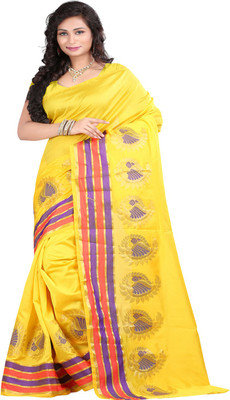 

Ansu Fashion Printed Banarasi Banarasi Silk Saree(Yellow)