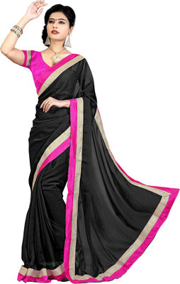 

Indian Wear Online Solid Fashion Chiffon Saree(Black)