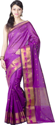 

Chandrakala Printed Banarasi Silk Saree(Purple)