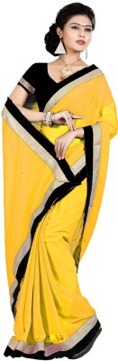 

Indian Wear Online Plain Fashion Chiffon Saree(Yellow)