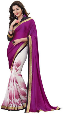 

Lovely Look Printed Daily Wear Chiffon Saree(Purple), Wine