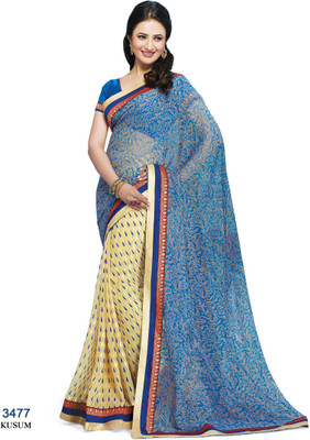 

Indianbeauty Printed Bollywood Georgette Saree(Light Blue), Sky blue