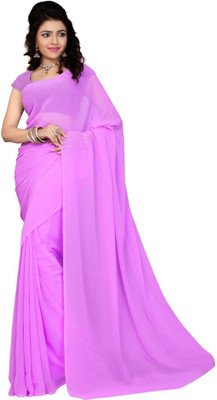 

Surupta Solid Fashion Georgette Saree(Pink), Dark baby pink