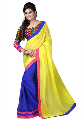 

Fashiondeal Solid Fashion Georgette Saree(Yellow)
