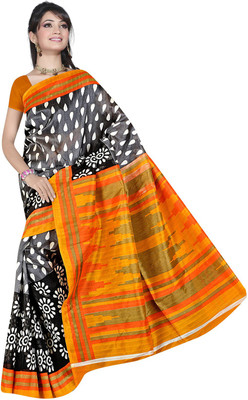 

Parisha Printed Daily Wear Art Silk Saree(Black, Yellow)