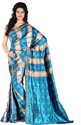 

Roopkala Silks Printed Pochampally Handloom Pure Silk Saree(Multicolor)