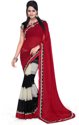 

Party Wear Dresses Embroidered Fashion Georgette Saree(Red)