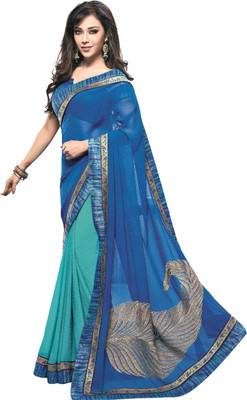 

Brijraj Embellished Fashion Chiffon Saree(Dark Blue, Blue), Blue;dark blue