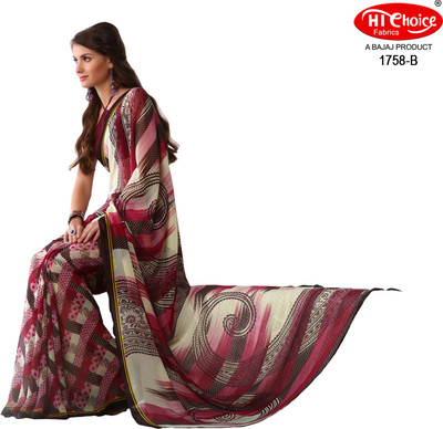 

Hi-Choice Printed Fashion Georgette Saree(Maroon, Beige)