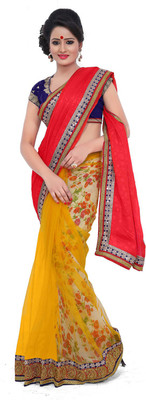 

Indian Wear Online Embroidered Fashion Georgette Saree(Orange)