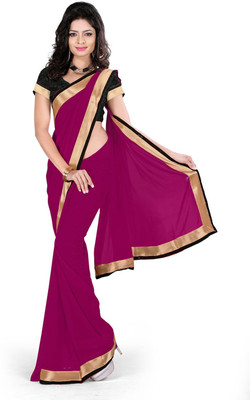 

Indian Wear Online Plain Fashion Georgette Saree(Maroon)