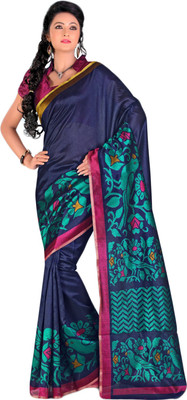 

Sunaina Printed Fashion Raw Silk Saree(Multicolor)
