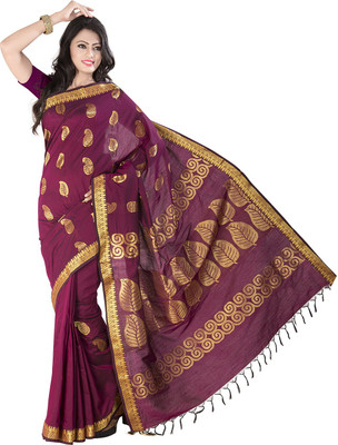 

Ishin Self Design Fashion Cotton Saree(Red)