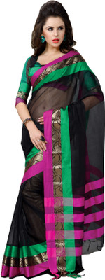 

Ishin Printed Fashion Cotton Saree(Black)