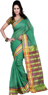 

Sanju Sarees Solid Fashion Art Silk Saree(Green)