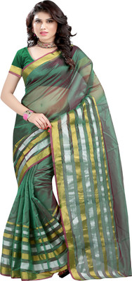 

Ansu Fashion Solid Fashion Art Silk Saree(Green)