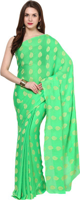 

Aksara Self Design Daily Wear Crepe Saree(Green)
