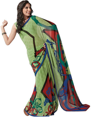 

Party Wear Dresses Printed Fashion Pure Chiffon Saree(Multicolor)