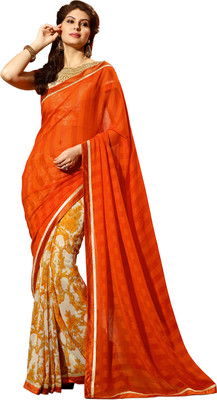 

Khushali Self Design, Printed Fashion Silk Saree(Orange, Yellow)