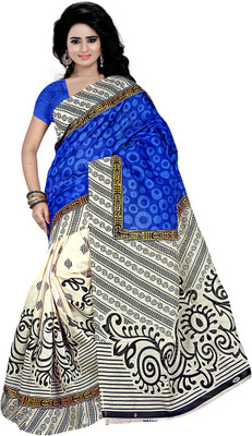 

Party Wear Dresses Printed Fashion Cotton Saree(Blue)