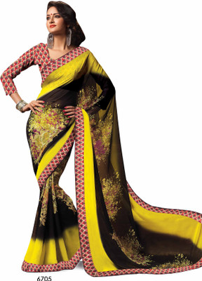 

Ridham Sarees Hand Painted Hand Batik Pure Georgette Saree(Multicolor)
