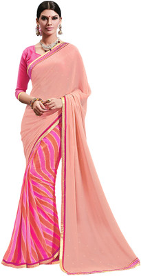 

Khoobee Self Design, Embellished Fashion Georgette Saree(Pink, Multicolor), Multicolor;pink