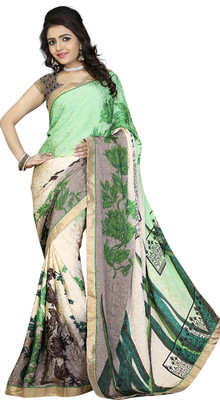 

Khoobee Self Design, Printed Fashion Silk, Crepe, Jacquard Saree(Grey, Multicolor)