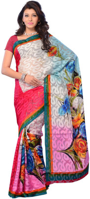 

JTInternational Geometric Print Fashion Jacquard Saree(Multicolor)
