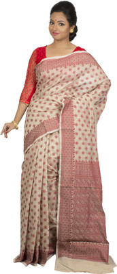 

monidipa Self Design Fashion Cotton Saree(White)