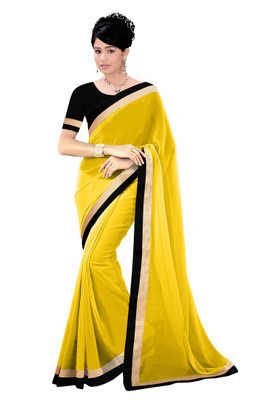 

Indian Wear Online Solid Fashion Chiffon Saree(Yellow)