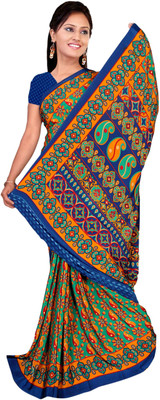 

Vardan Prints Printed Bollywood Crepe Saree(Blue)