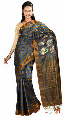 

Anushree Saree Self Design Fashion Chanderi Saree(Multicolor), Green