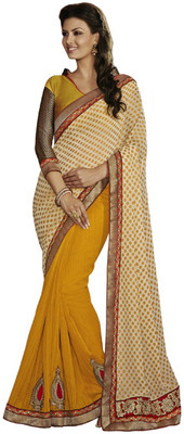

Desi Butik Self Design Fashion Jacquard Saree(Yellow)
