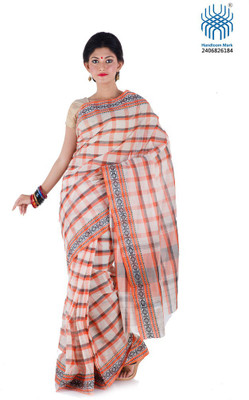

Tantuja Woven Dhaniakhali Handloom Cotton Saree(Brown)
