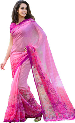 

Vandv Shop Printed Fashion Handloom Cotton Saree(Pink)
