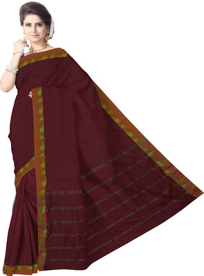 

Javuli Self Design Arani Pattu Handloom Silk Cotton Blend Saree(Brown)