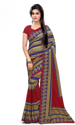 

Urban Vastra Striped Fashion Raw Silk Saree(Blue), Blue-gold